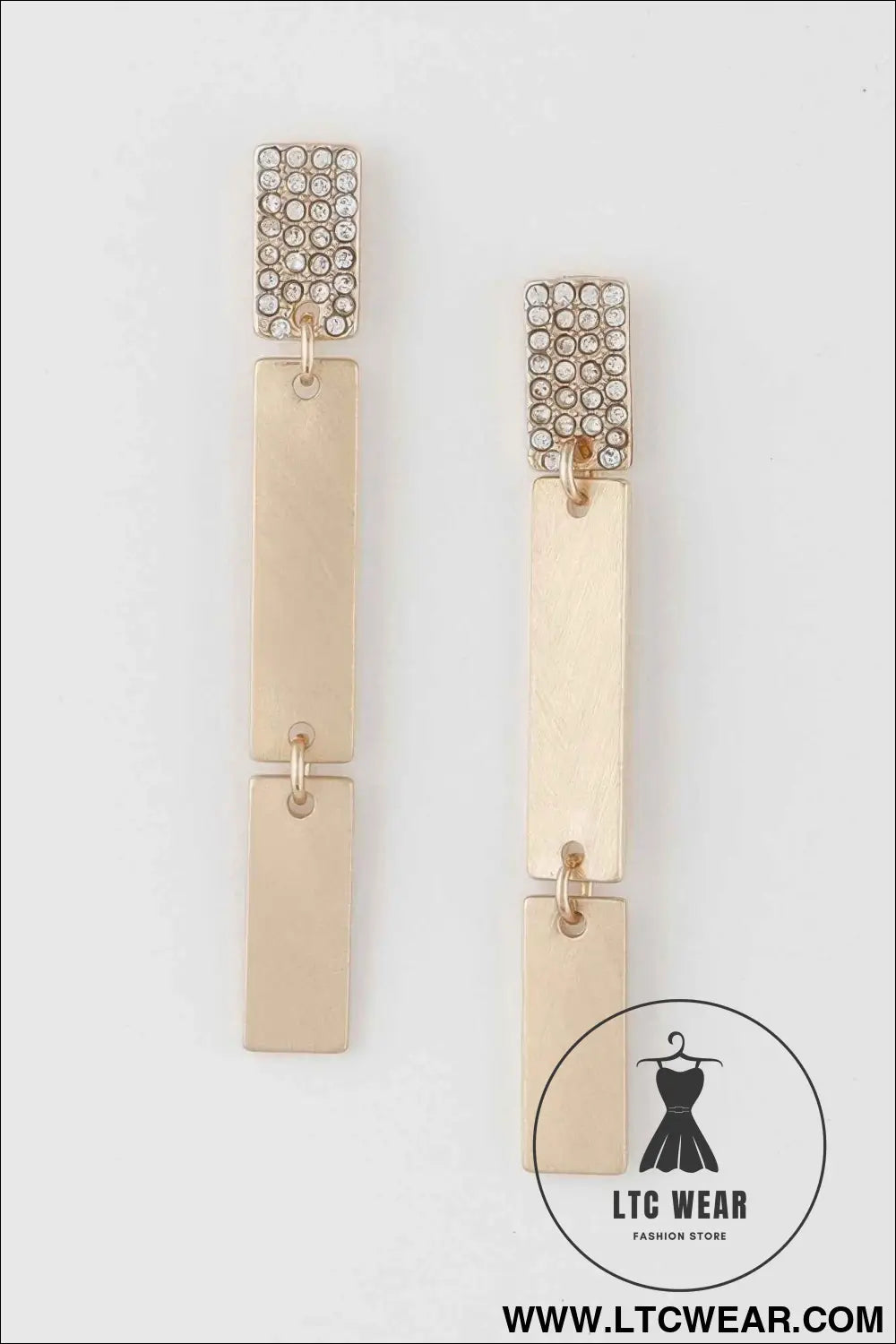 Jeweled Triple Bar Earrings