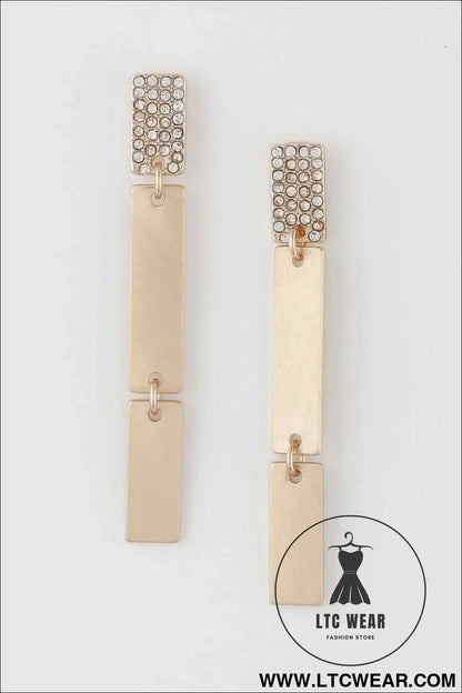 Jeweled Triple Bar Earrings