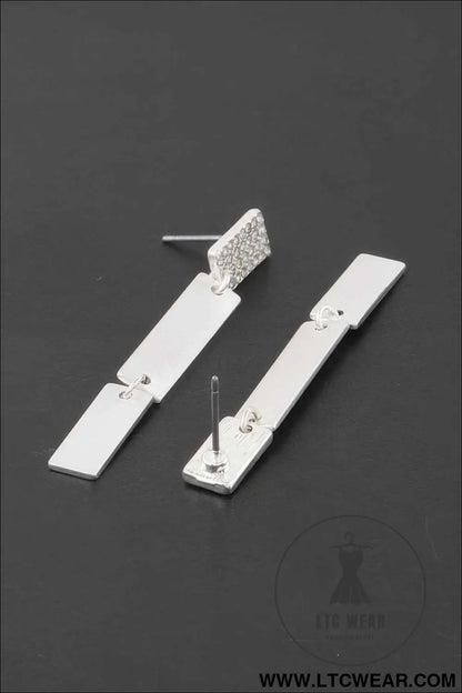 Jeweled Triple Bar Earrings