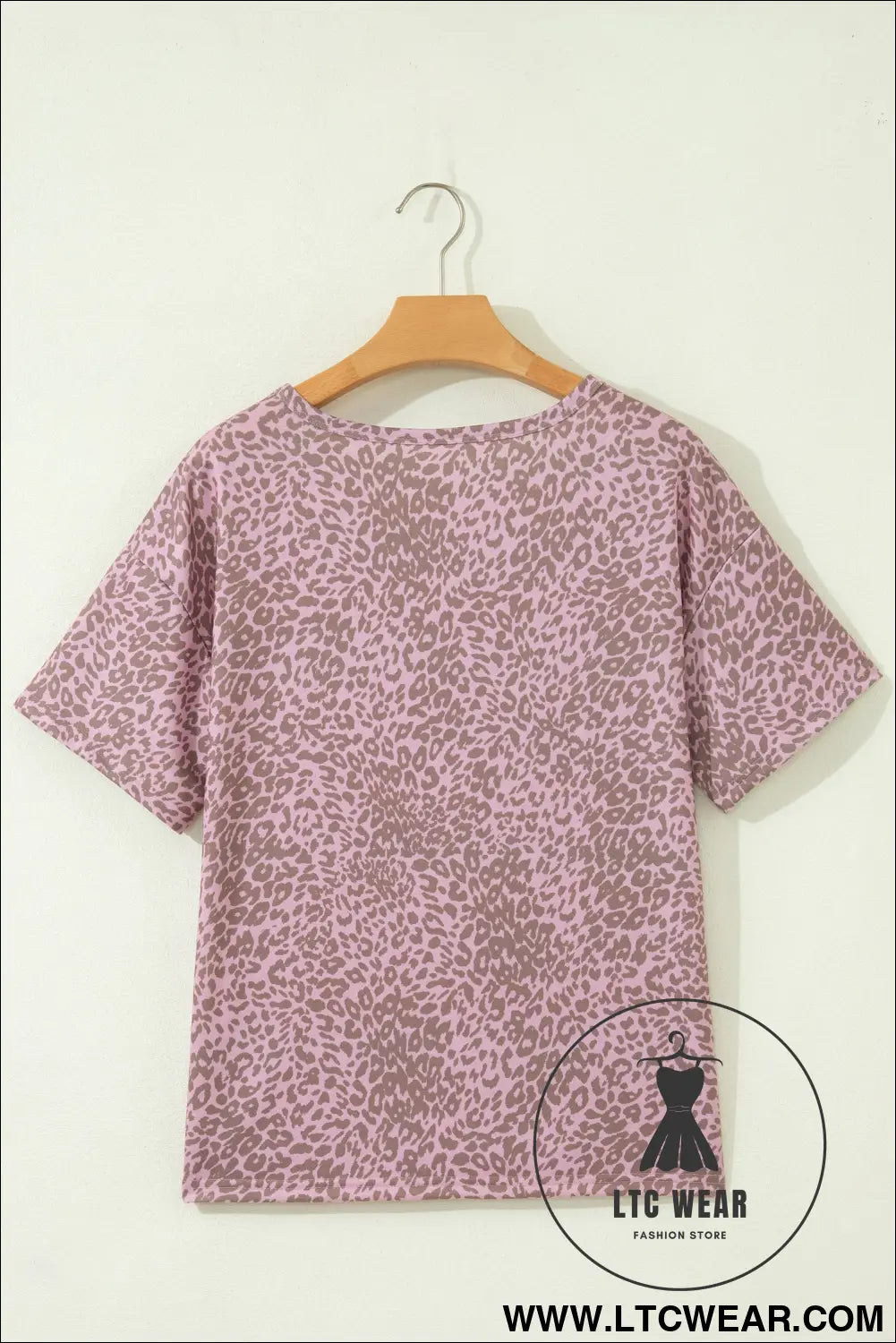 Khaki Leopard Retro Studded Star Patch Loose Tee - L.T.C Wear Online Fashion Store