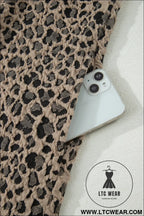 Khaki leopard textured sleeveless mini dress with pockets - mini dresses