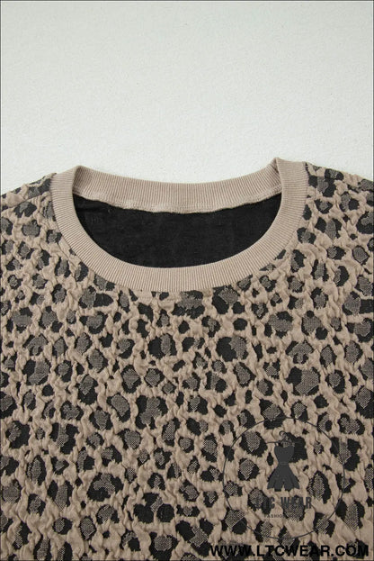 Khaki leopard textured sleeveless mini dress with pockets - mini dresses