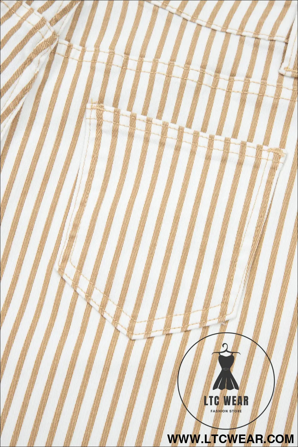 Khaki stripe casual barrel jeans - jeans