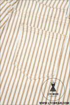 Khaki stripe casual barrel jeans - jeans
