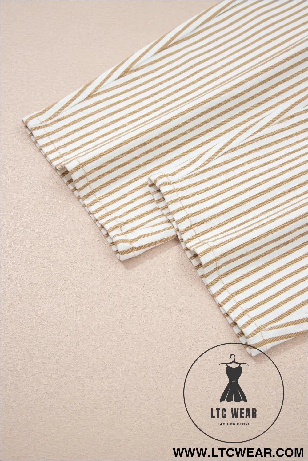 Khaki stripe casual barrel jeans - jeans