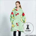 Kids unisex winter warm double layers sherpa fleece tv pocket hoodies blanket hoodie snuggle with sleeves