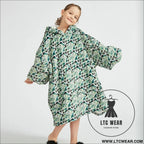 Kids unisex winter warm double layers sherpa fleece tv pocket hoodies blanket hoodie snuggle with sleeves