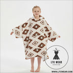Kids unisex winter warm double layers sherpa fleece tv pocket hoodies blanket hoodie snuggle with sleeves - diamond