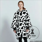 Kids unisex winter warm double layers sherpa fleece tv pocket hoodies blanket hoodie snuggle with sleeves