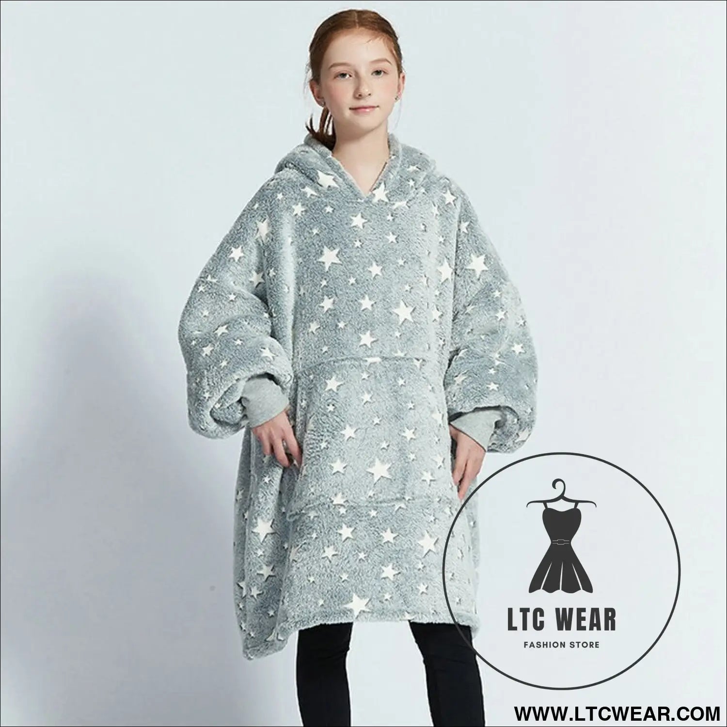 Kids unisex winter warm double layers sherpa fleece tv pocket hoodies blanket hoodie snuggle with sleeves