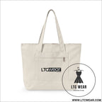 L.t.c wear canvas tote bag zippered market tote - 18’’ x 14’’ x 4.5’’ / natural - bags