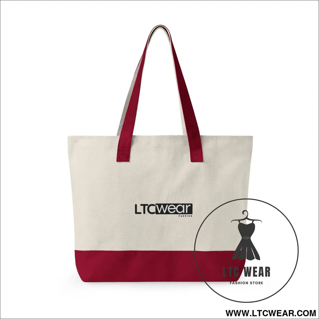 L.t.c wear canvas tote bag zippered market tote - bags