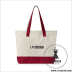 L.t.c wear canvas tote bag zippered market tote - bags