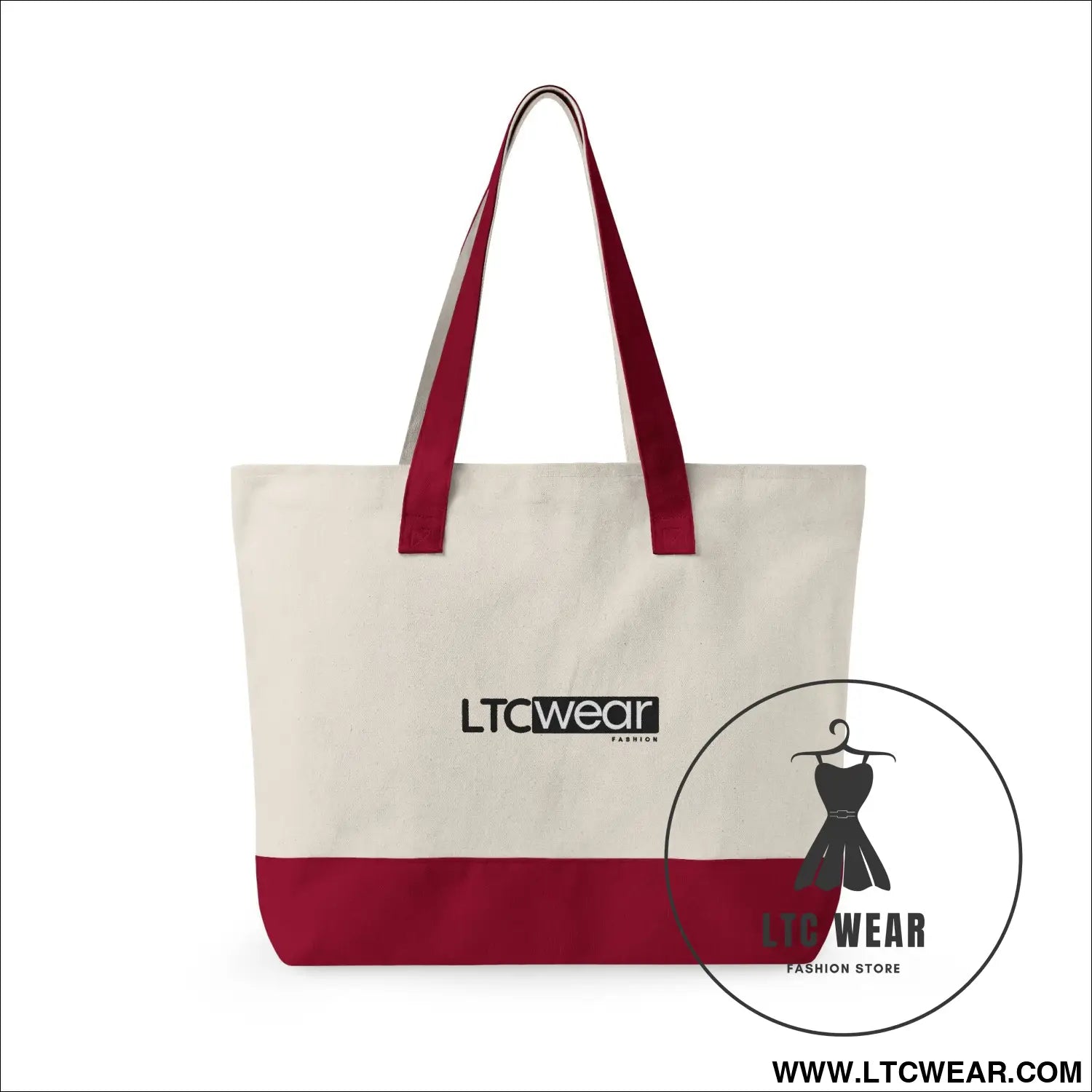 L.t.c wear canvas tote bag zippered market tote - bags