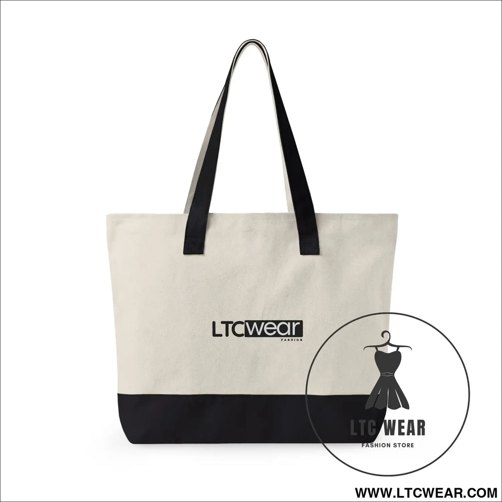L.t.c wear canvas tote bag zippered market tote - bags