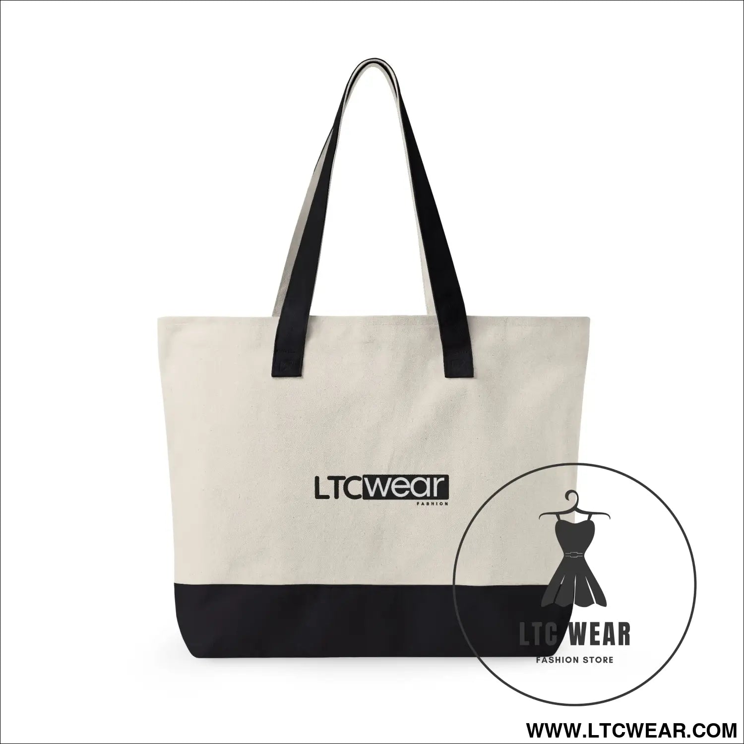 L.t.c wear canvas tote bag zippered market tote - bags