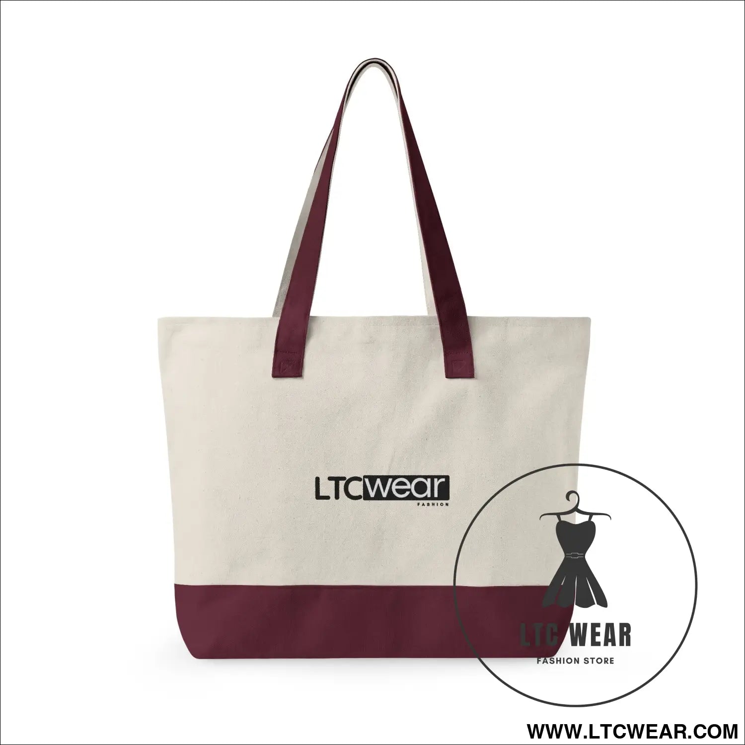 L.t.c wear canvas tote bag zippered market tote - bags