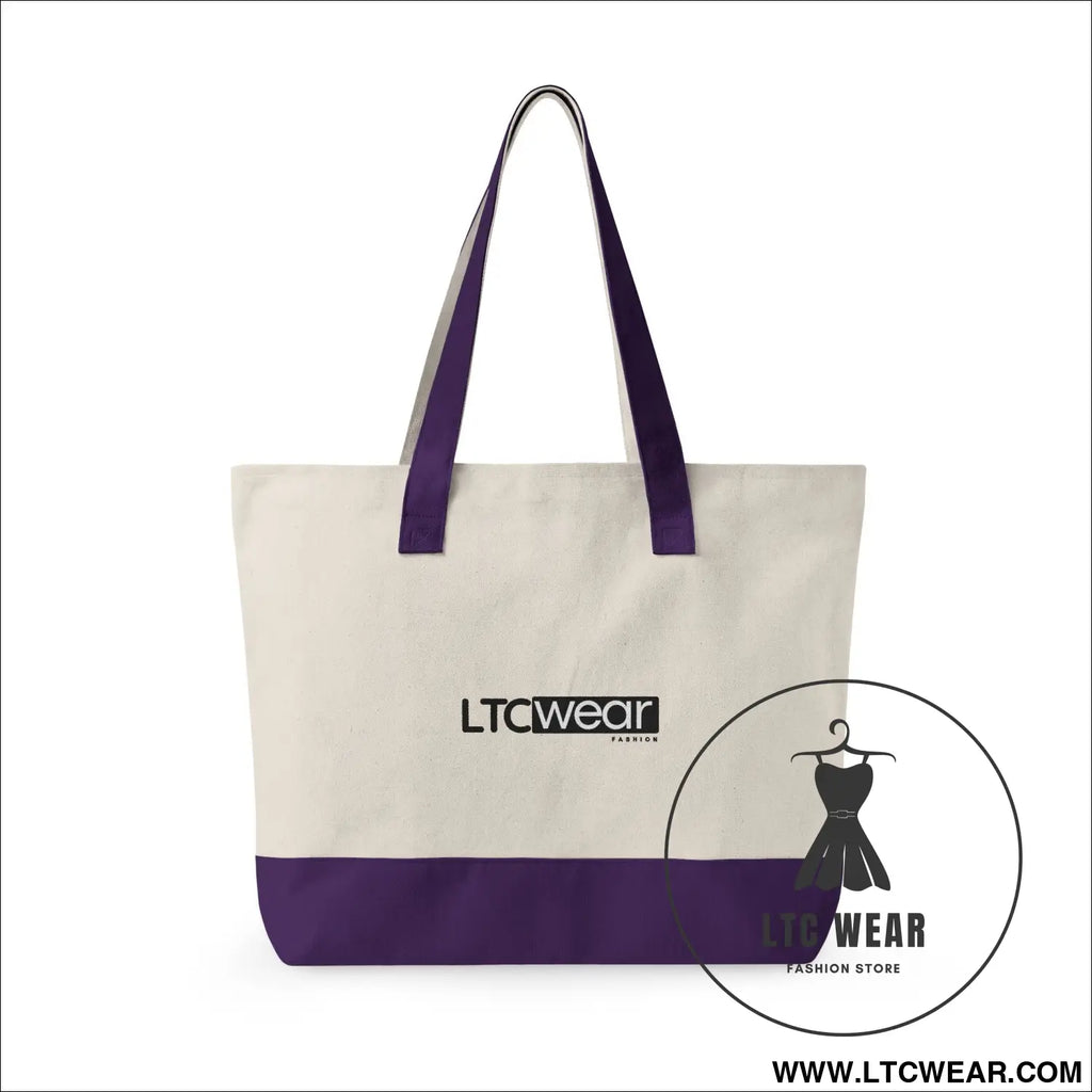 L.t.c wear canvas tote bag zippered market tote - bags