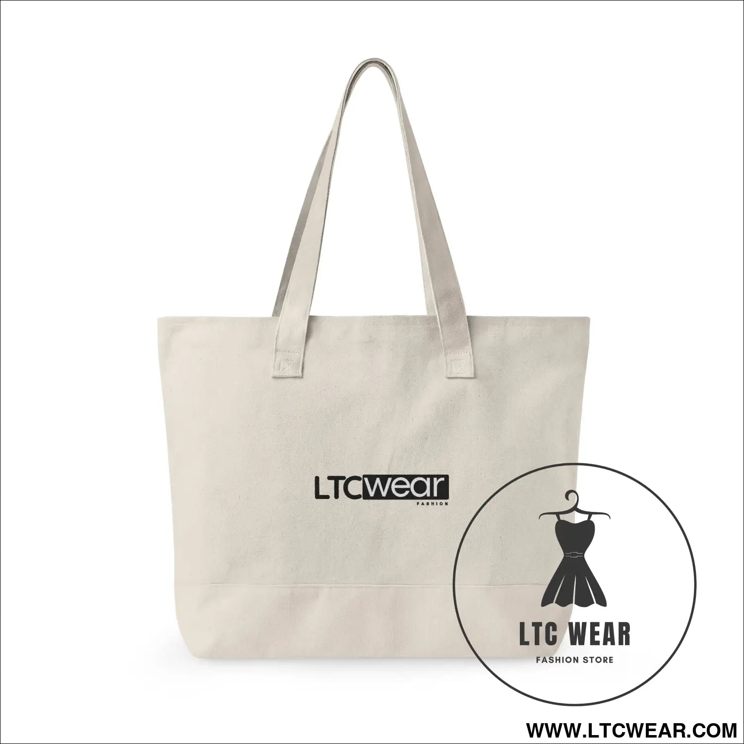 L.t.c wear canvas tote bag zippered market tote - bags