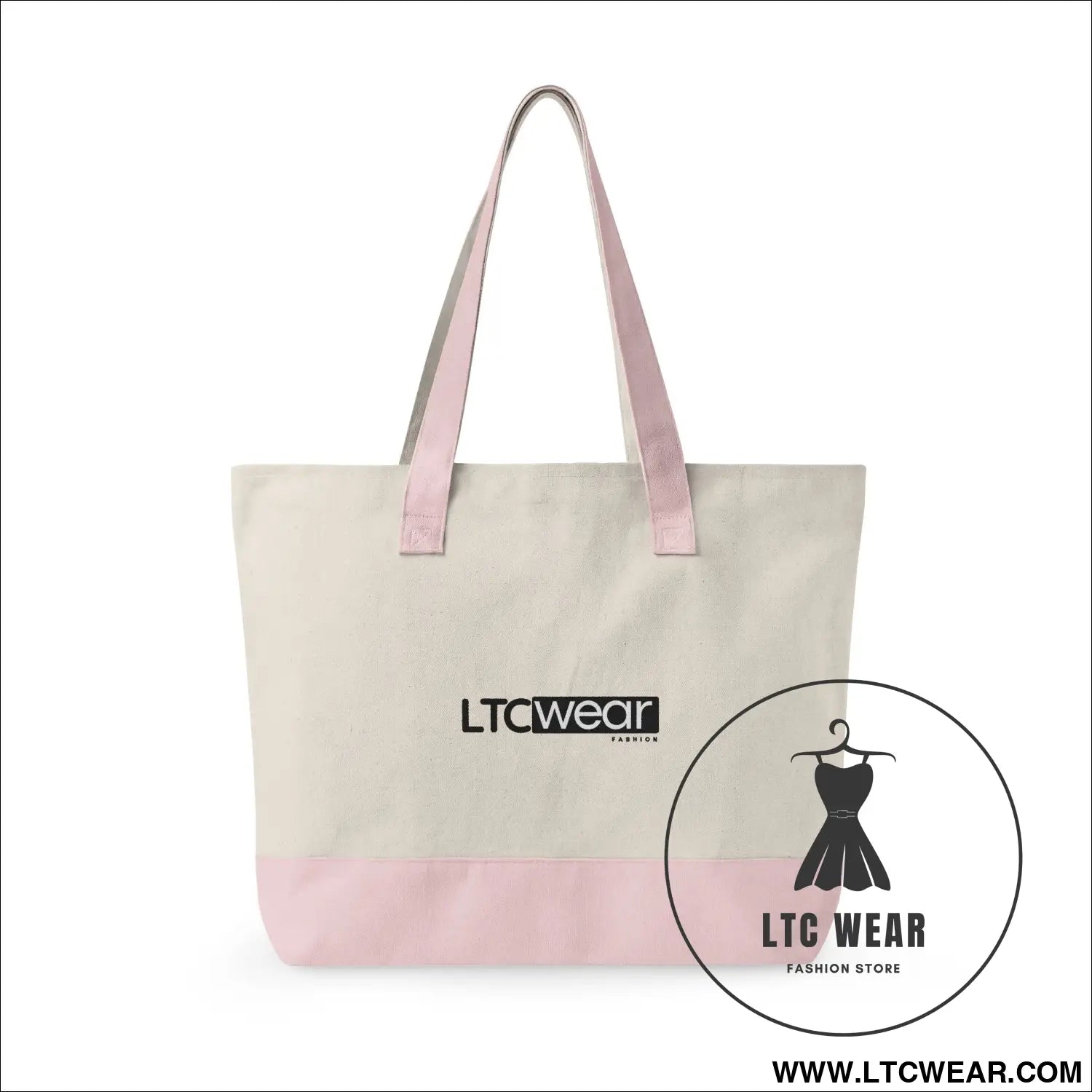 L.t.c wear canvas tote bag zippered market tote - bags