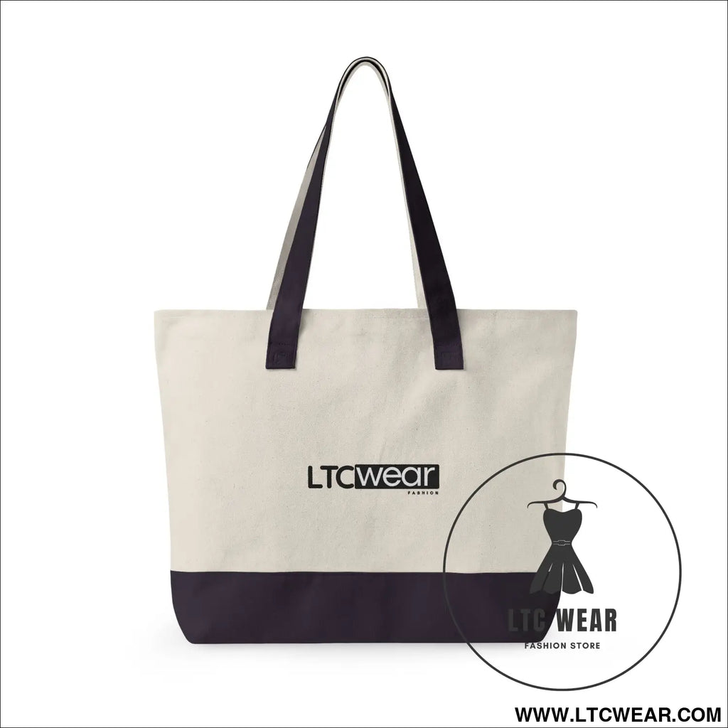 L.t.c wear canvas tote bag zippered market tote - bags