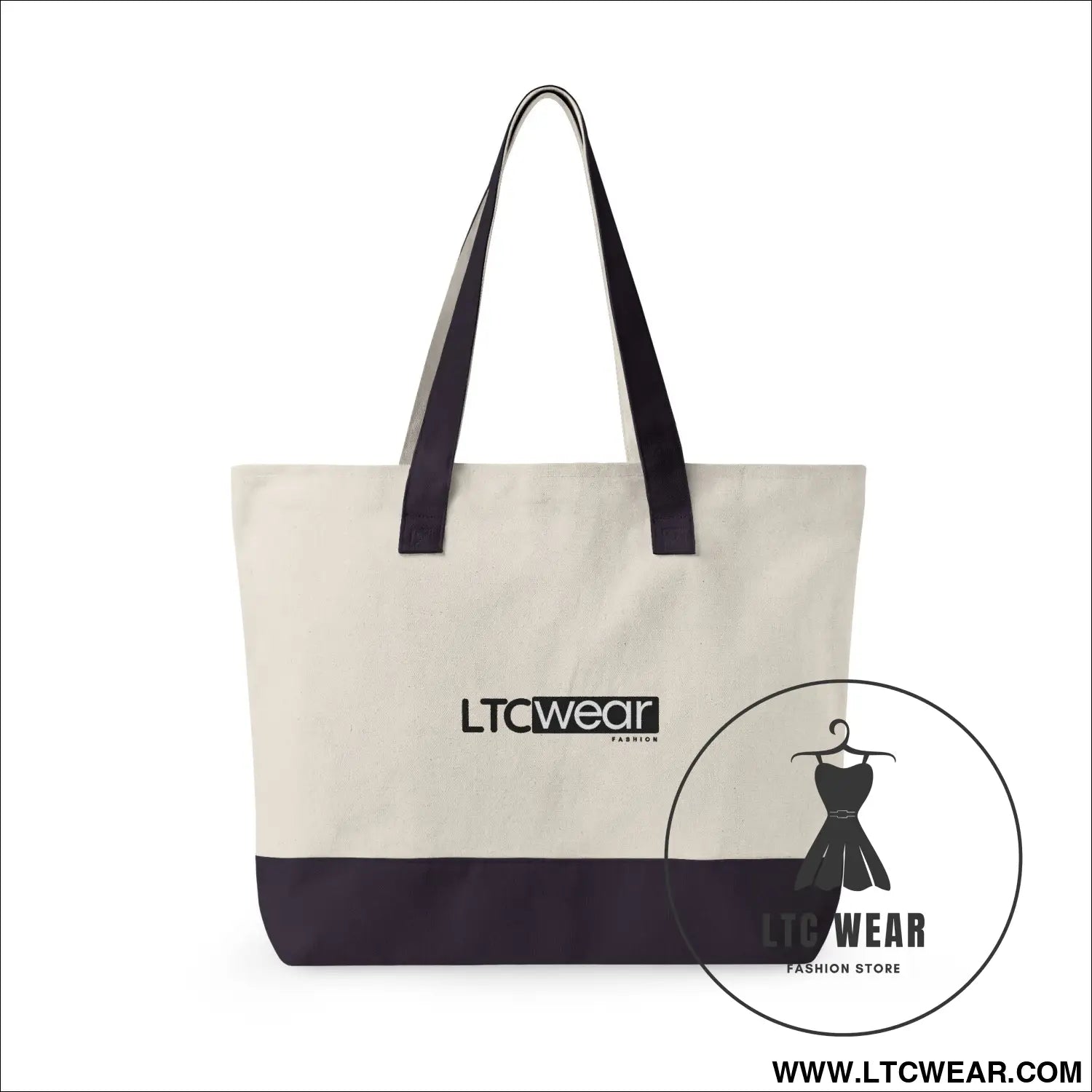 L.t.c wear canvas tote bag zippered market tote - bags