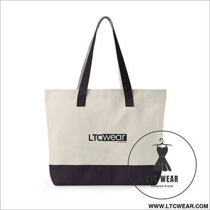 L.t.c wear canvas tote bag zippered market tote - bags
