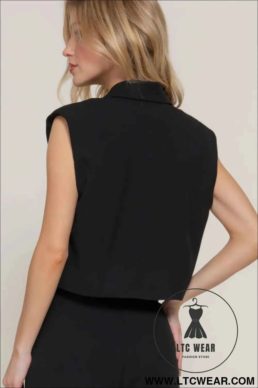 Lapel Collar W/shoulder Pads Vest