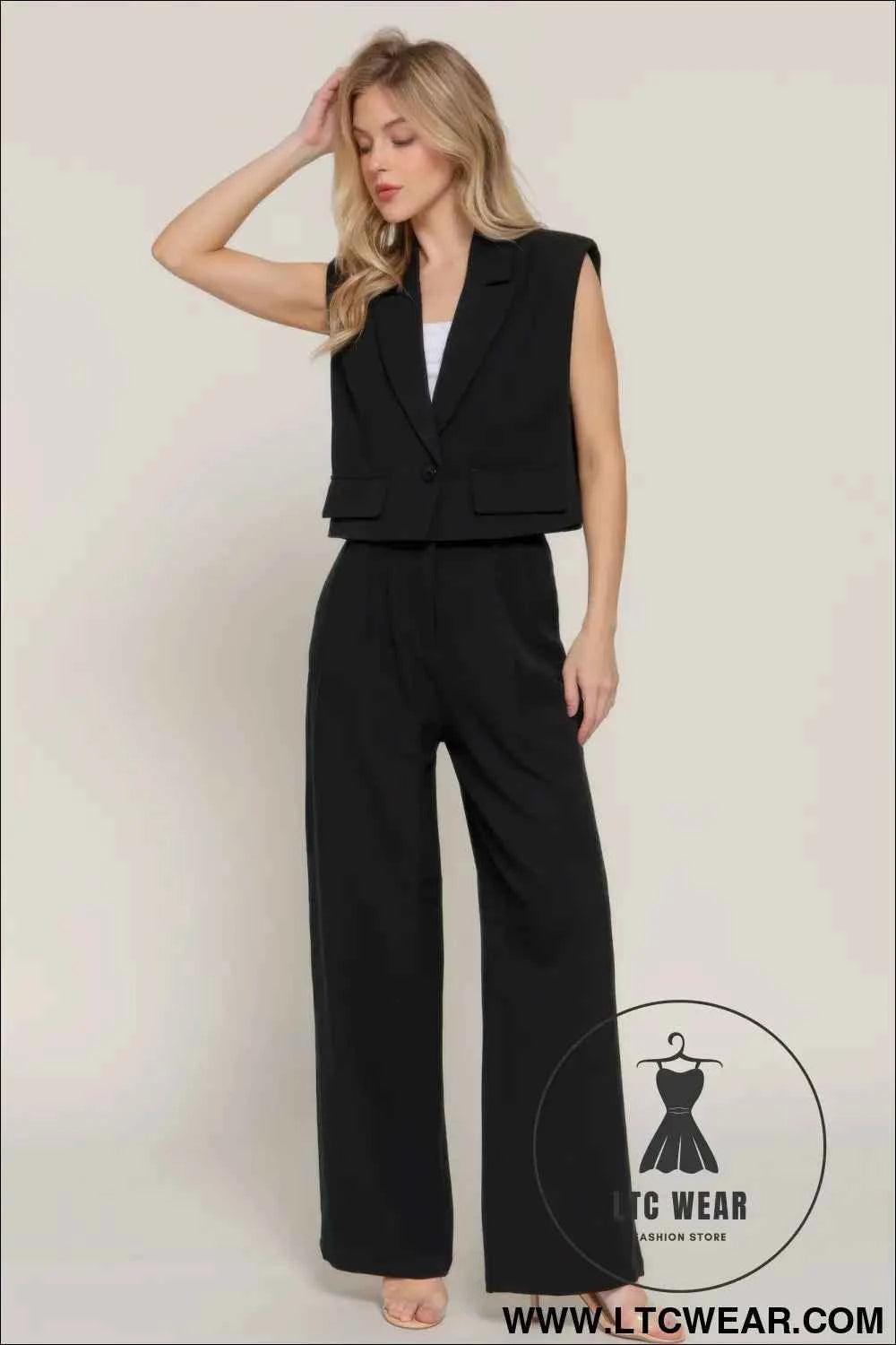 Lapel Collar W/shoulder Pads Vest