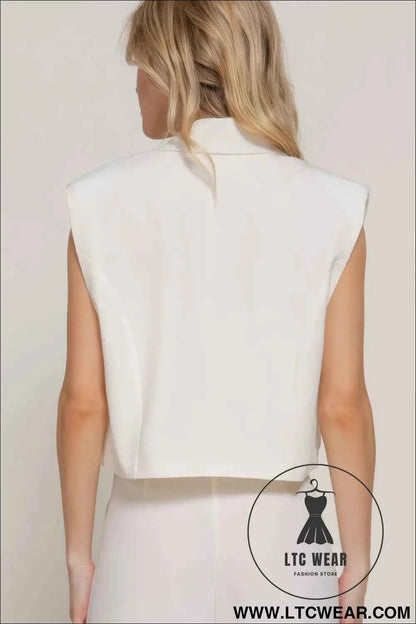 Lapel Collar W/shoulder Pads Vest