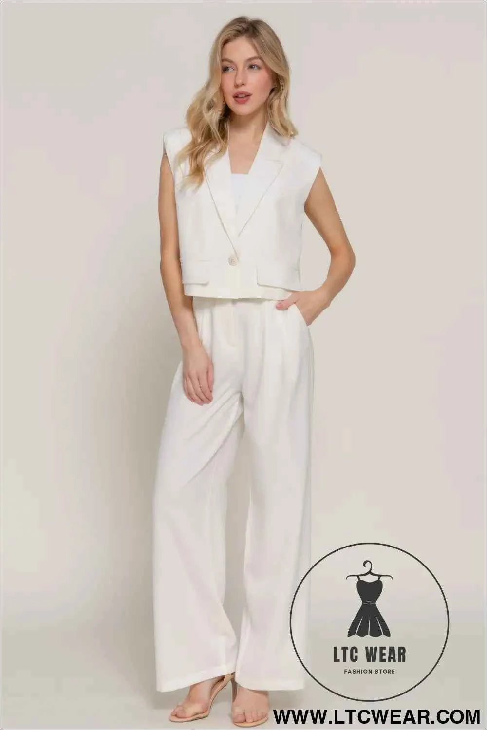 Lapel Collar W/shoulder Pads Vest