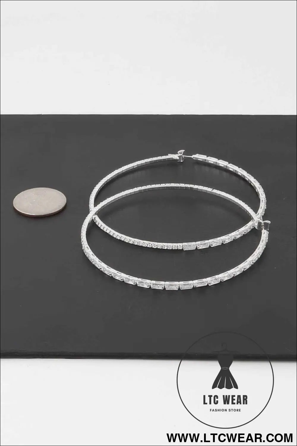 Large Rhinestone Hoop Earrings