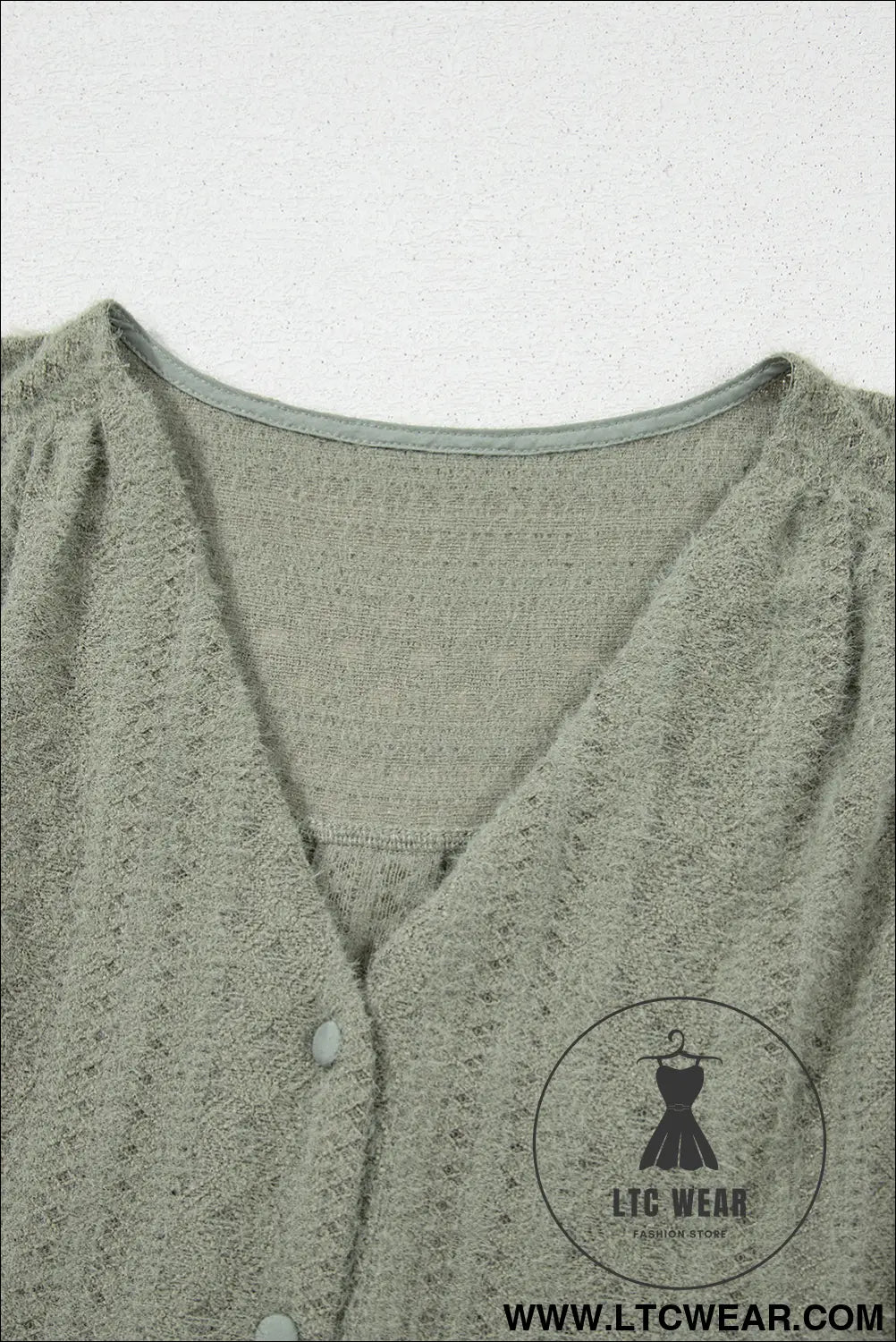 Laurel Green Flutter Sleeve V Neck Shirt - L.T.C Wear Online Fashion Store