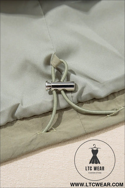 Laurel green zipped pocket cropped hooded utility jacket - 15%