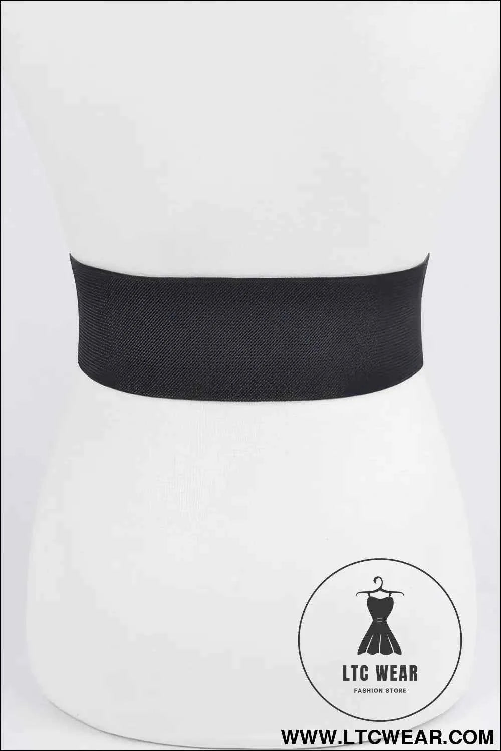 Layered Rhinestone Buckle Plus Size Elastic Belt