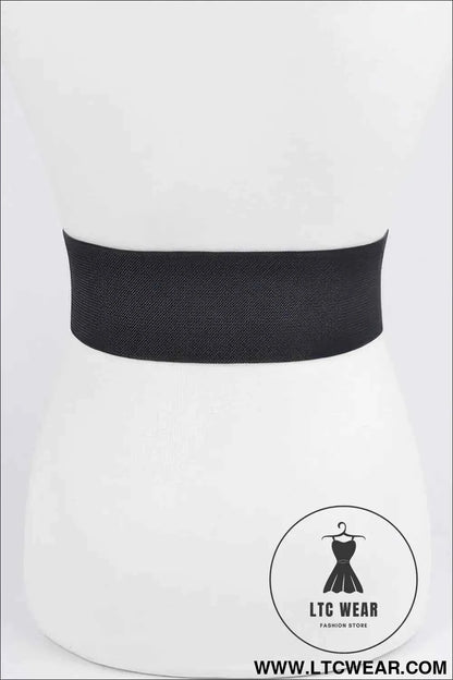 Layered Rhinestone Buckle Plus Size Elastic Belt