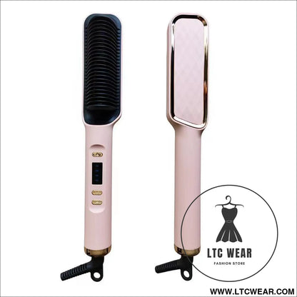 Lazy luxe: dual-purpose electric hair straightener - digital display - injection color - pink / eu plig