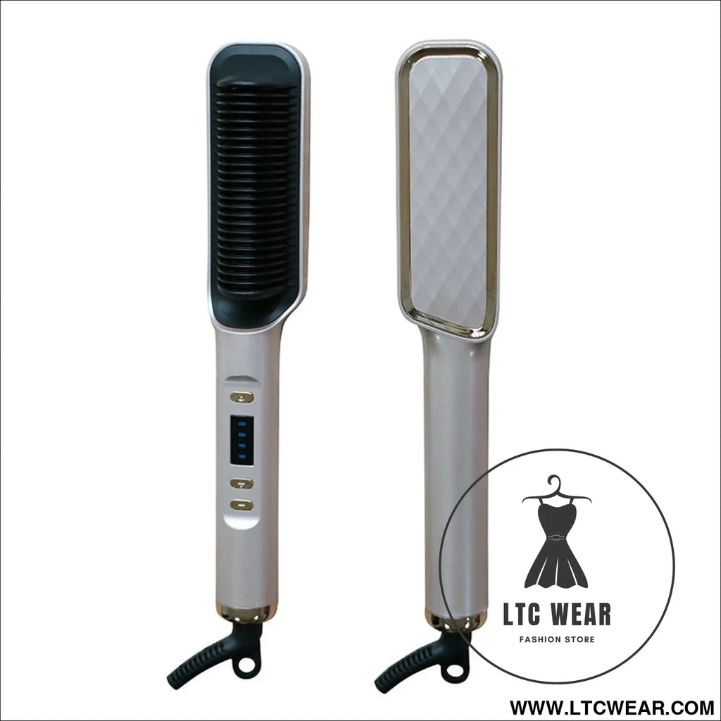 Lazy luxe: dual-purpose electric hair straightener - digital display - paint color - champagne gold / eu plig