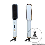 Lazy luxe: dual-purpose electric hair straightener - digital display - injection color - white / eu plig