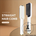 Lazy luxe: dual-purpose electric hair straightener - lcd model - injection molding color - white / eu plig