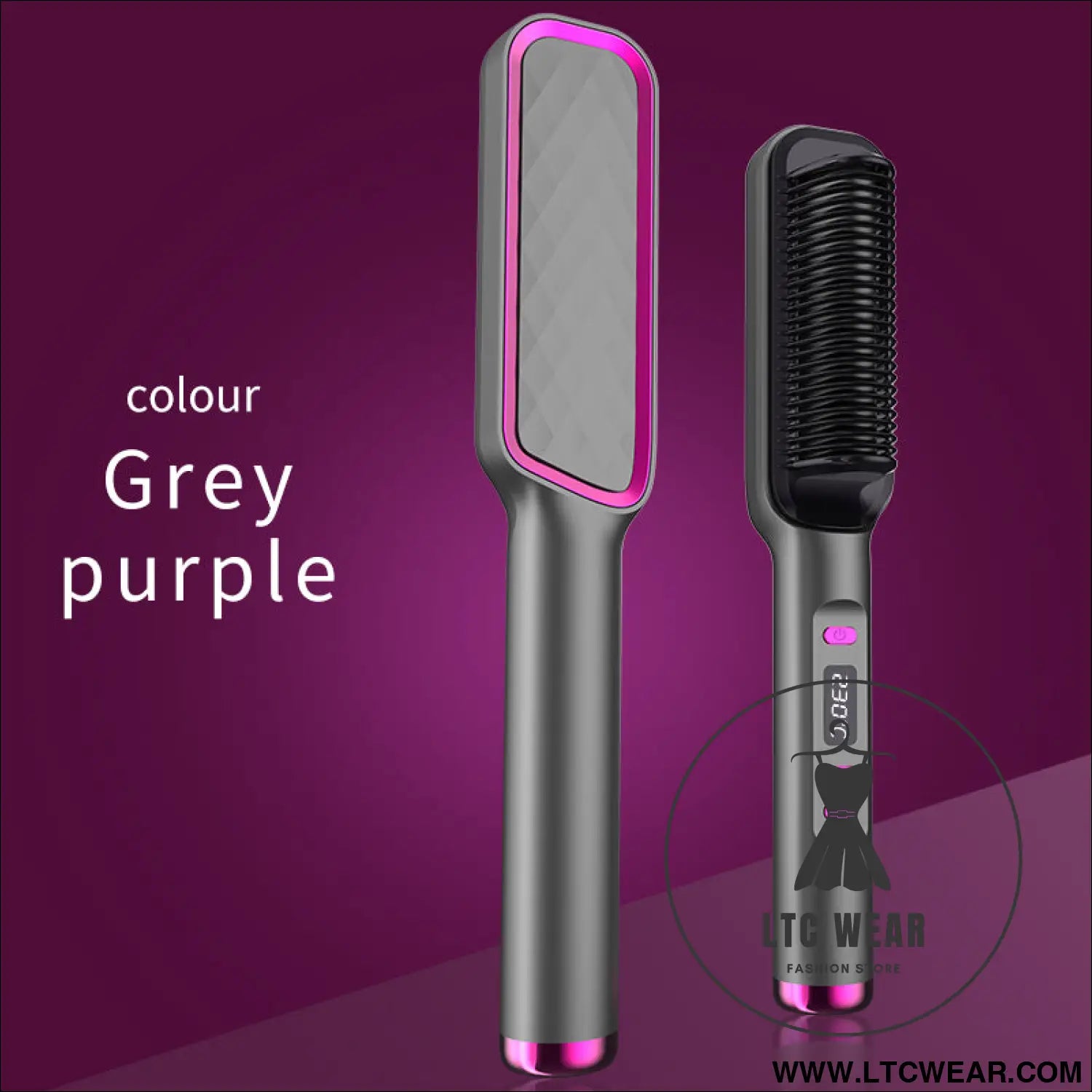 Lazy luxe: dual-purpose electric hair straightener - lcd style - injection color - grey / eu plig