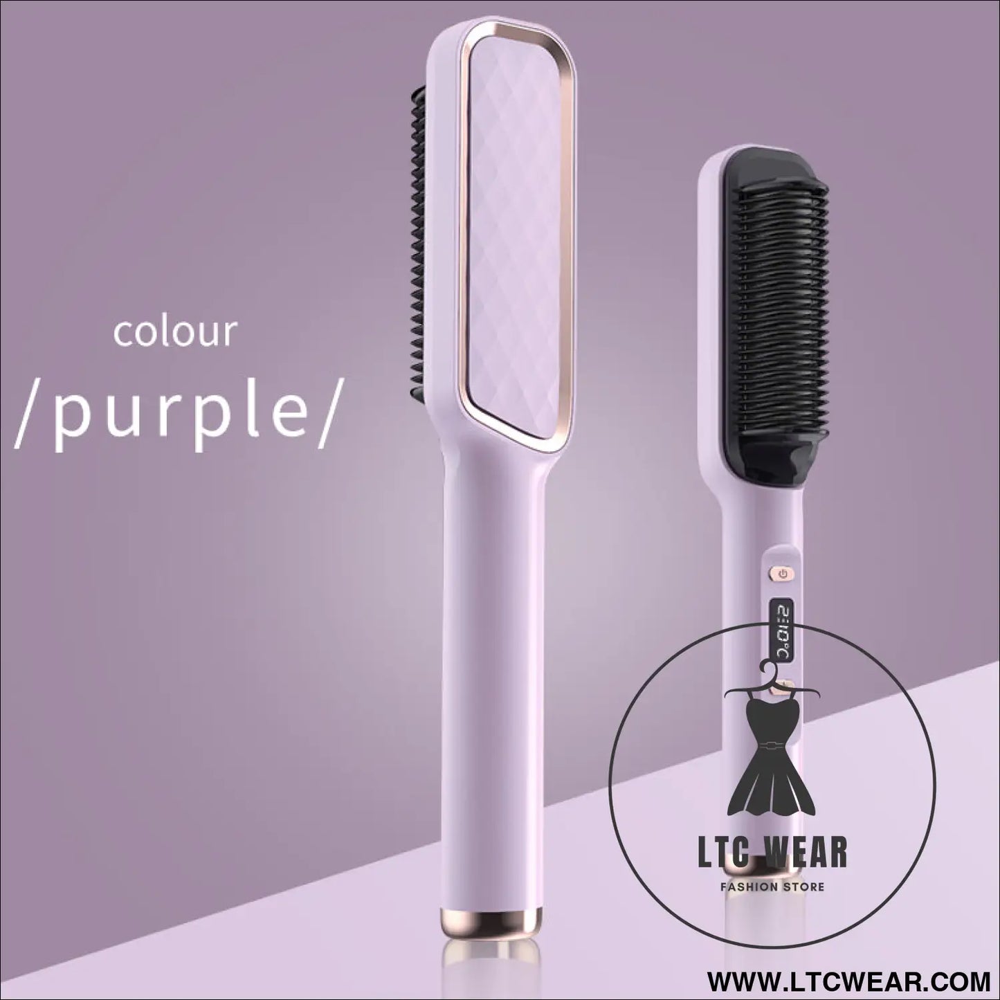 Lazy luxe: dual-purpose electric hair straightener - lcd style - injection molding color - pink / eu plig