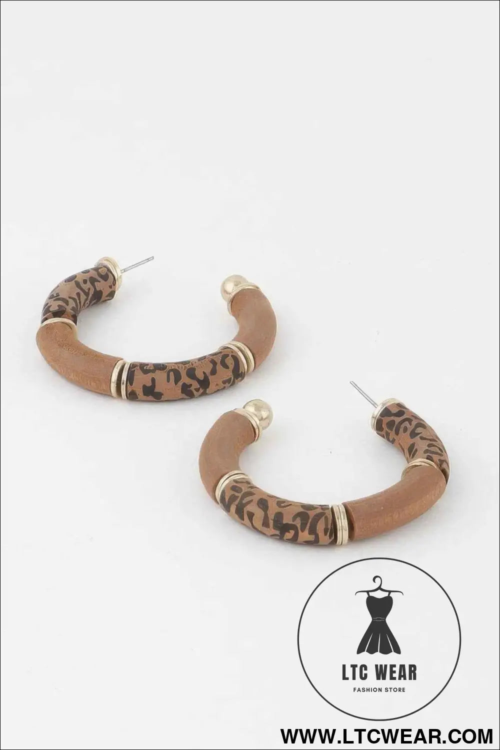 Leo Print Hoop Earrings