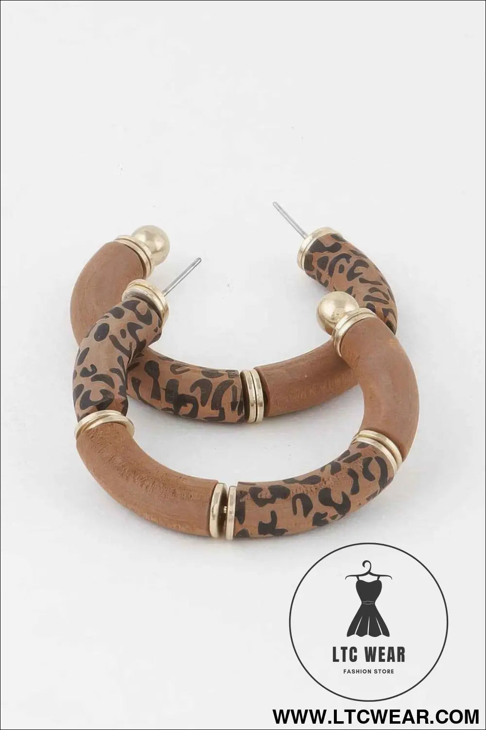 Leo Print Hoop Earrings