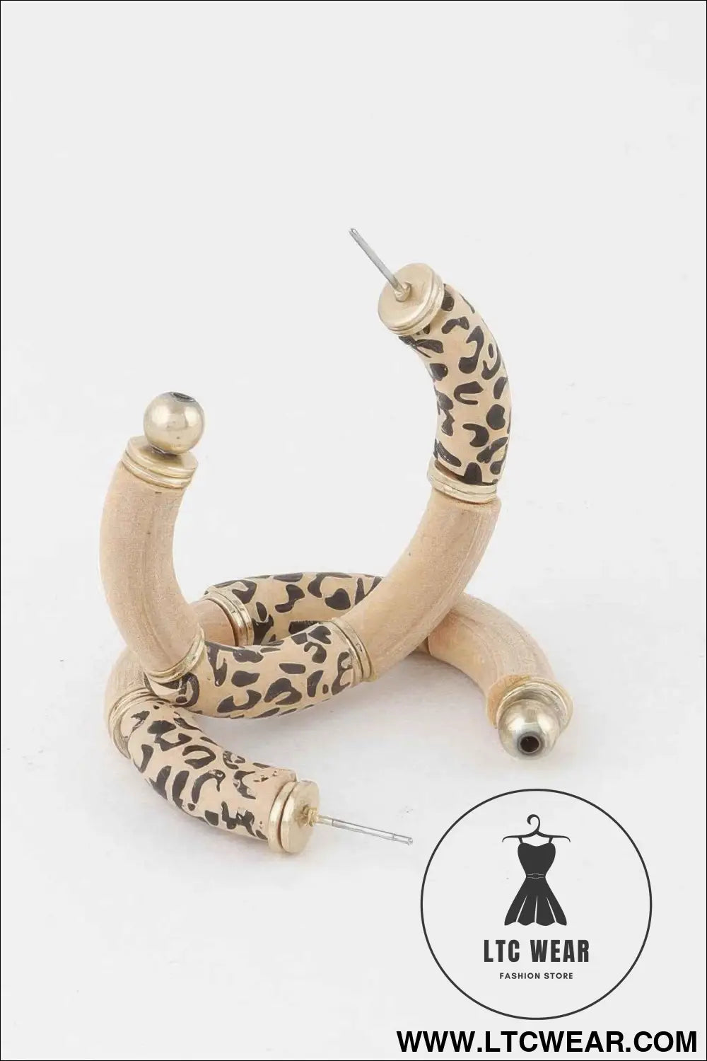 Leo Print Hoop Earrings