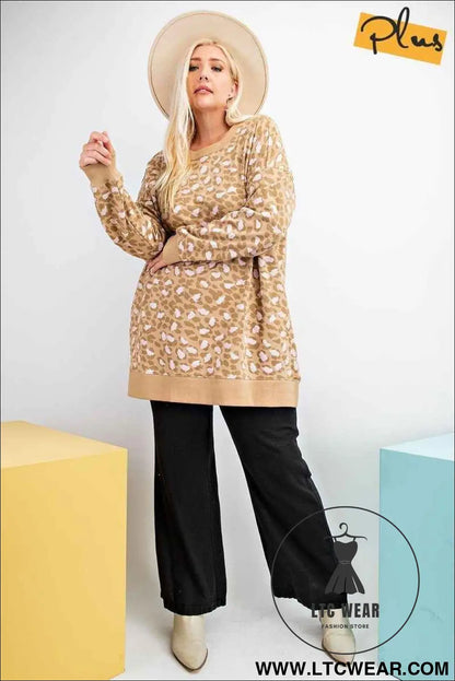 Leopard Printed Terry Knit Dress