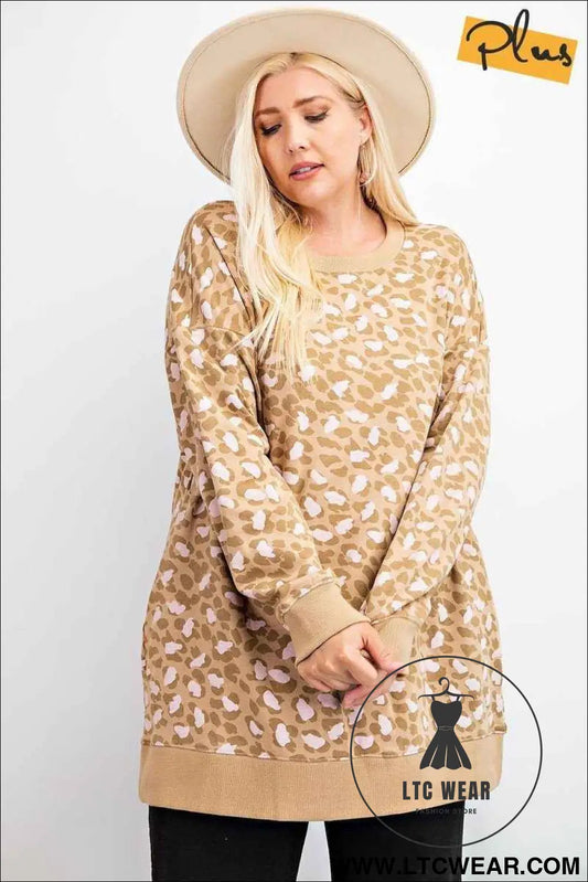 Leopard Printed Terry Knit Dress