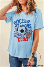 Light blue soccer moms club tee: playful & proud - graphic tees