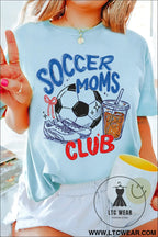 Light blue soccer moms club tee: playful & proud - graphic tees