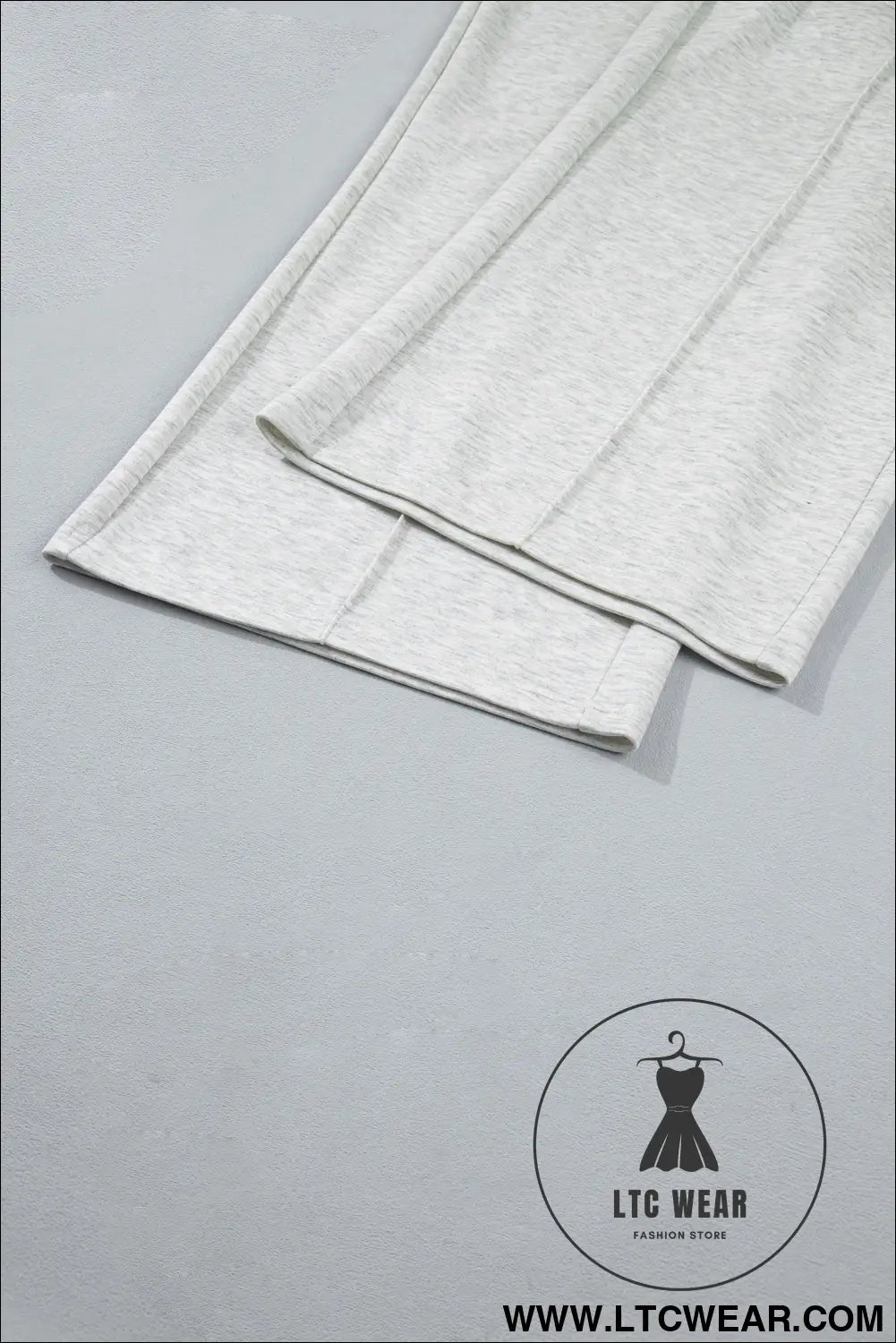 Light grey half zip polo tee loose pants plus size 2pcs outfit - plus size loungewear